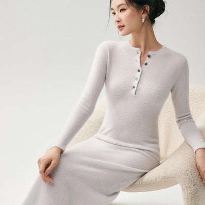 Damen Kaschmir-Strickkleid