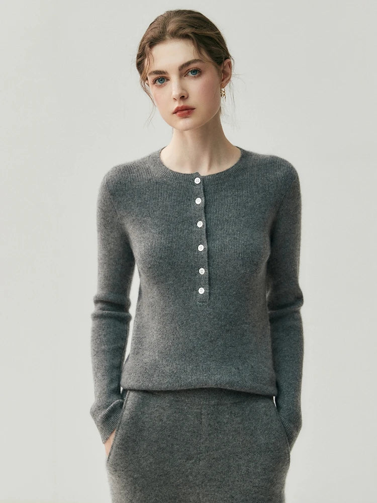 Cashmere Henry Collar Jumper – Fitted Cut