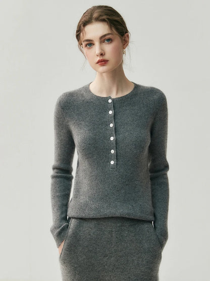 Cashmere Henry Collar Jumper – Fitted Cut