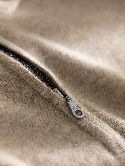 Pull Homme en Cachemire – Col Montant Zippé