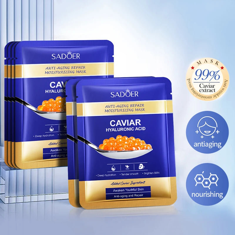Masque visage au caviar et acide hyaluronique, lot de 5 – vue 2
