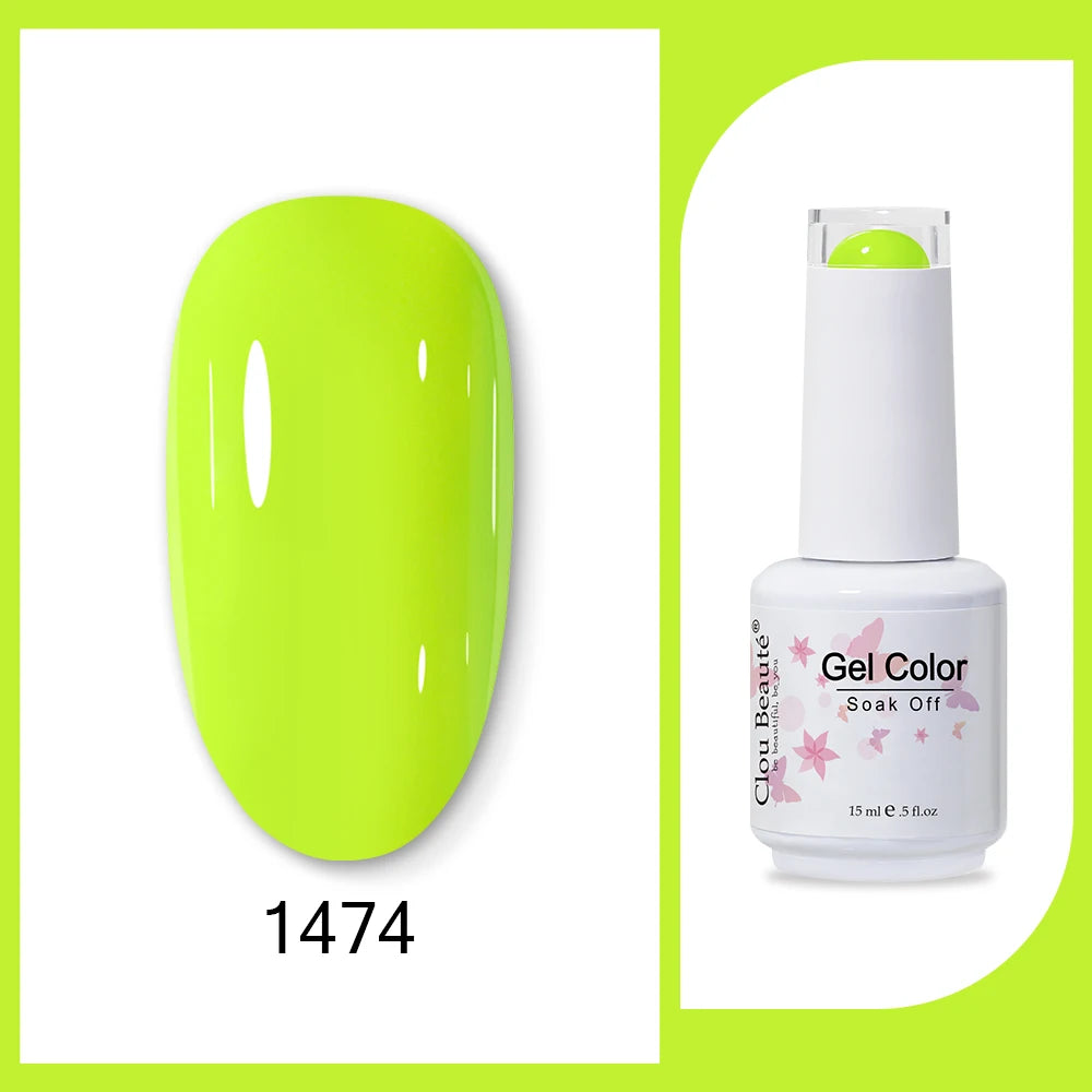 Clou Beaute Neon Gel Polish 15ml – Semi Permanent UV/LED