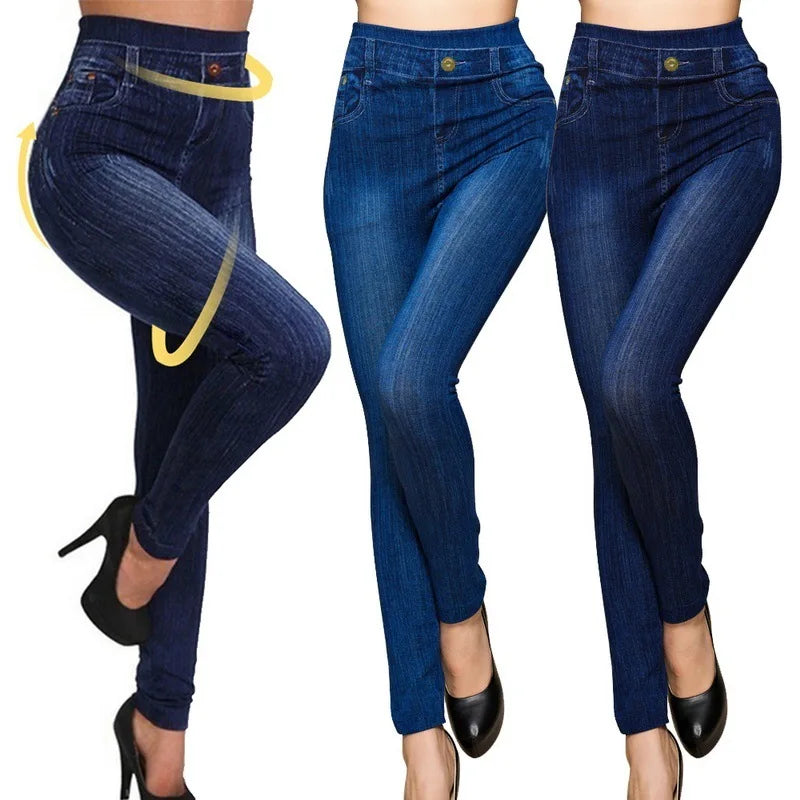 Women’s Denim Leggings – Fashion Slim Faux Jeans