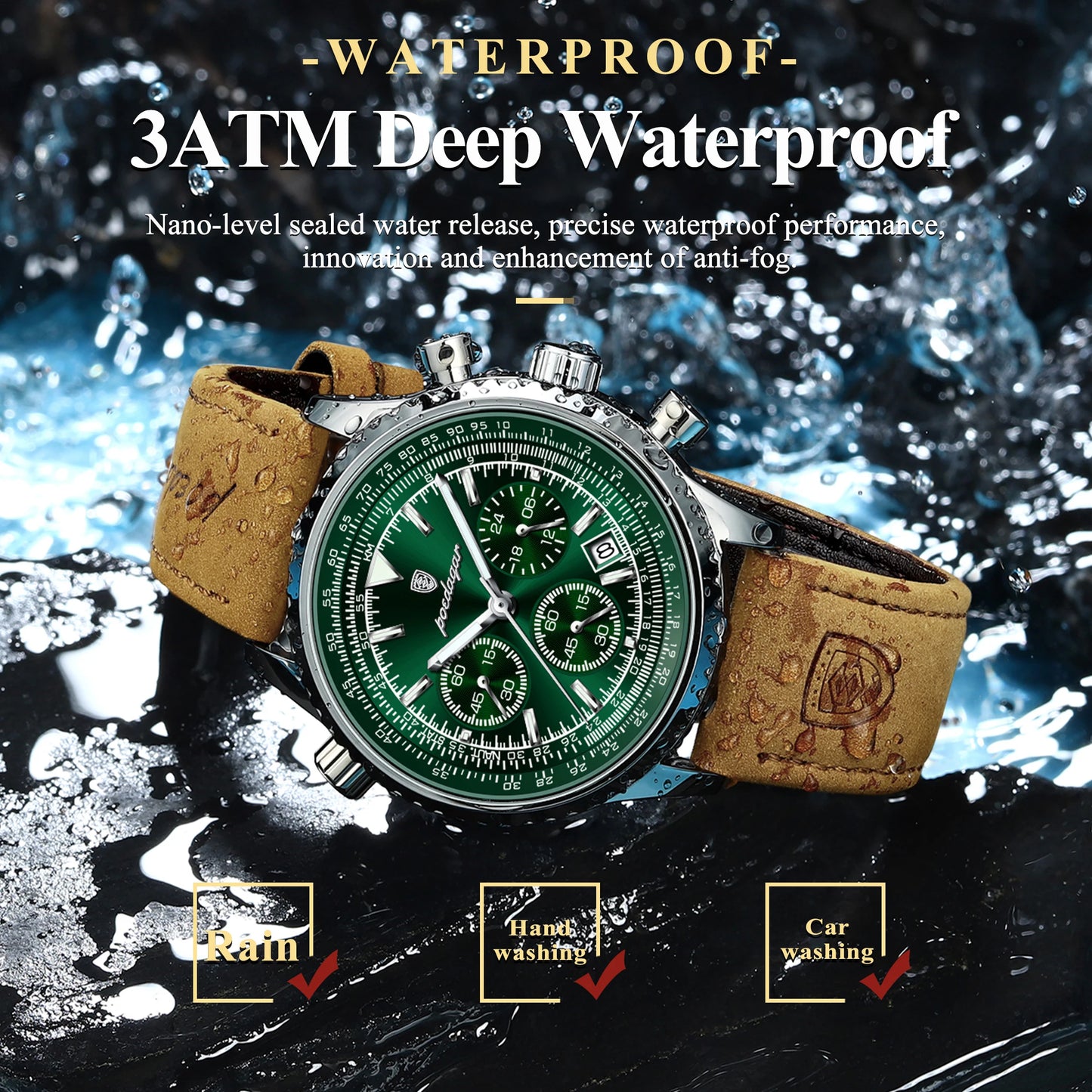 POEDAGAR Luxury Man Watch Quartz Waterproof