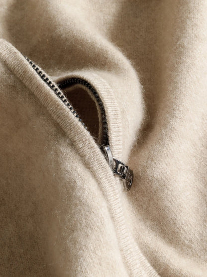 100% Pure Cashmere Men's Half-Zip Cardigan