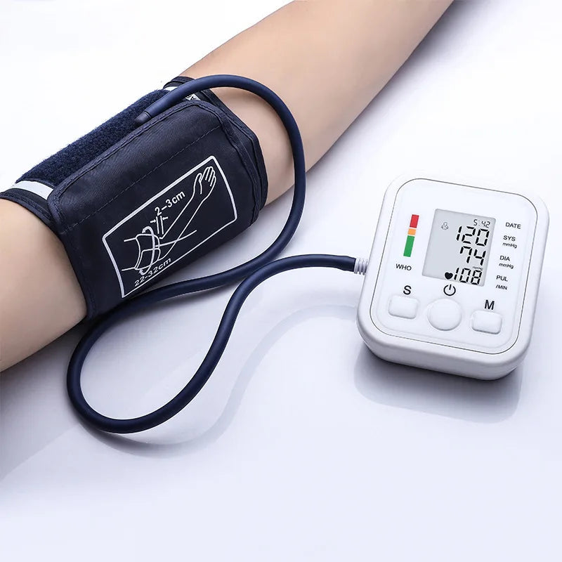 Tensiometer Heart Rate Pulse Meter BP Monitor Healthy Digital Arm Blood Pressure Meter Cuff Medical Automatic Pressure Tonometer