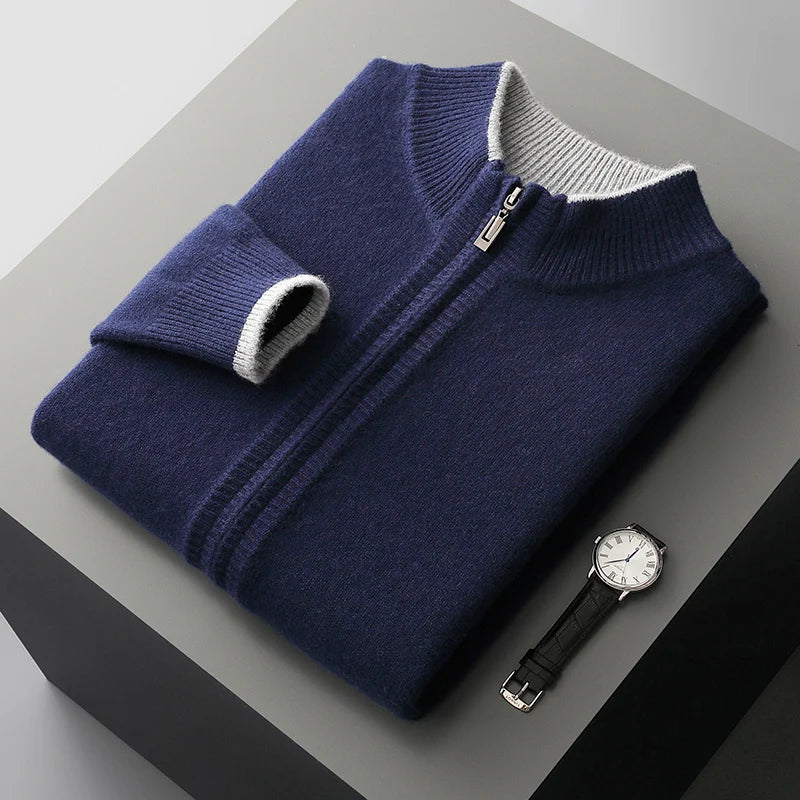 Men’s Merino Wool Zipper Cardigan