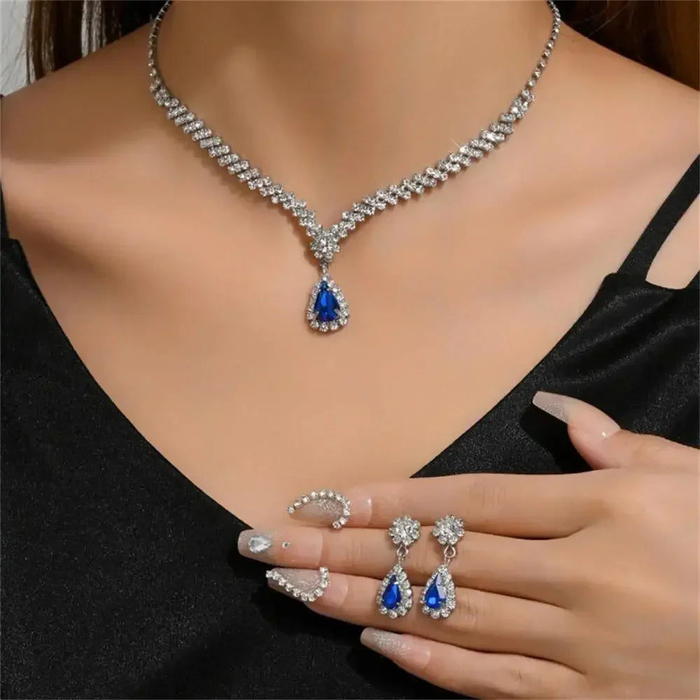 2pcs/set Jewelry Sets Necklace stud Earrings Wedding Dress Bridal Jewelry Set