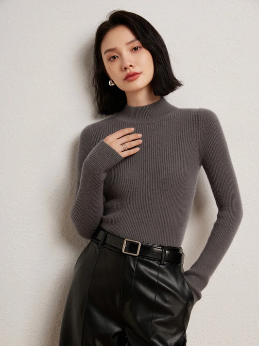 Cashmere Mock Neck Jumper – Slim Fit