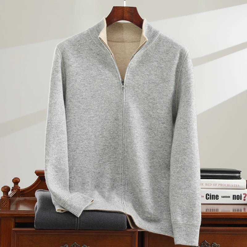 Cashmere Zip Cardigan
