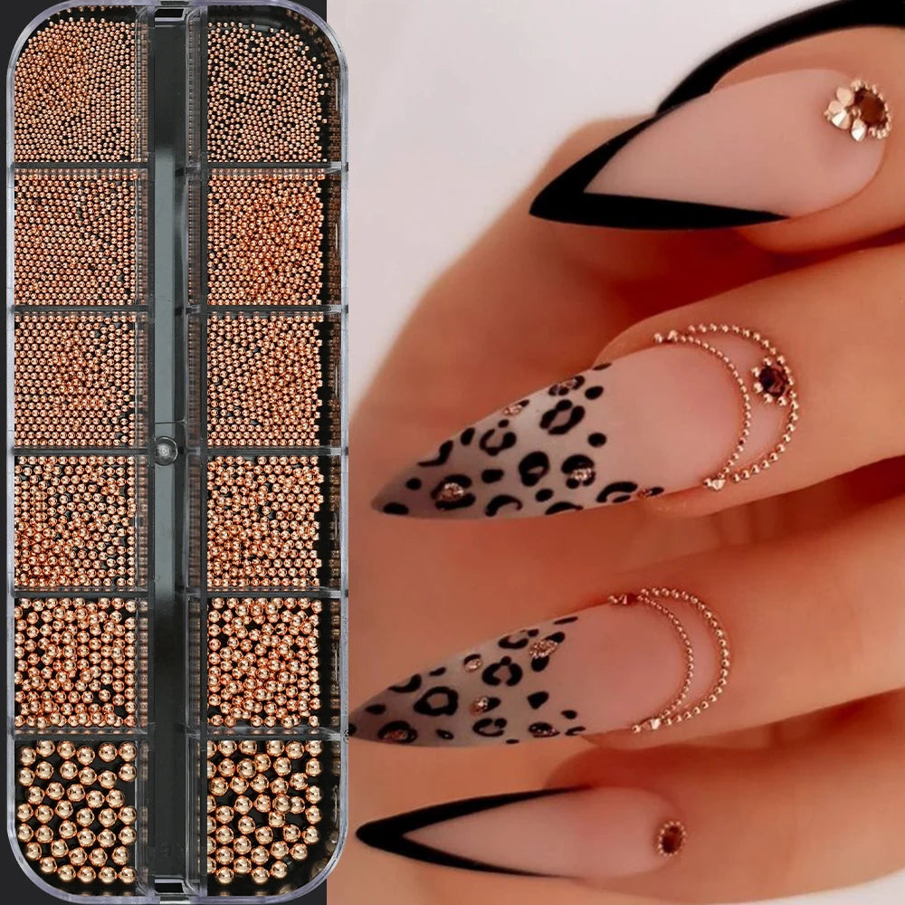 HotPress Caviar Nail Beads – Mixed Size Metallic Charms