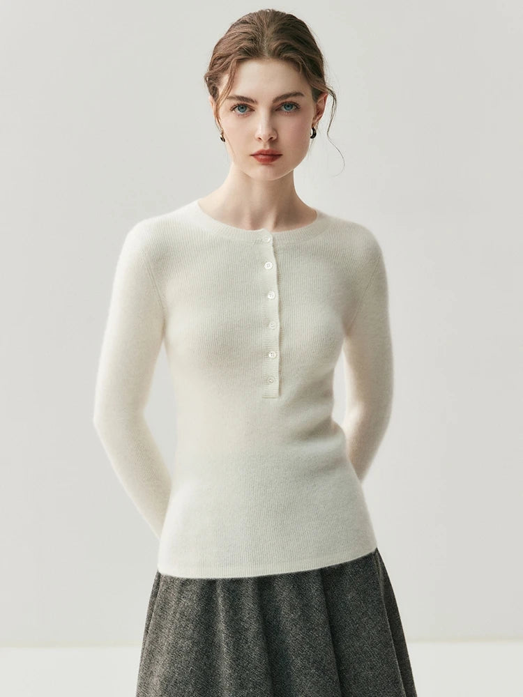 Cashmere Henry Collar Jumper – Fitted Cut