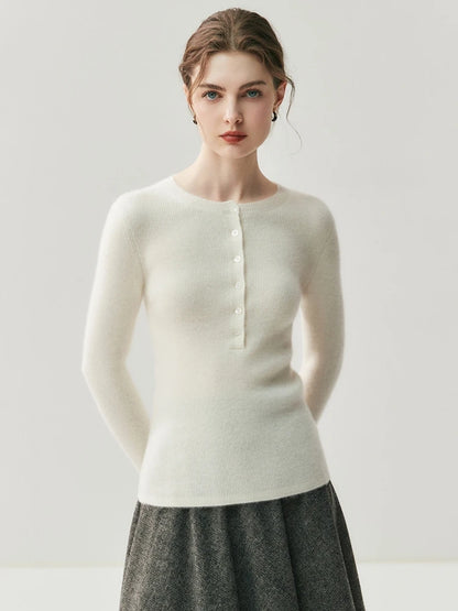 Cashmere Henry Collar Jumper – Fitted Cut