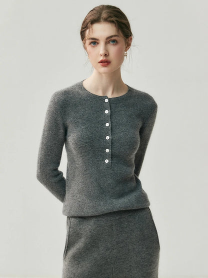 Cashmere Henry Collar Jumper – Fitted Cut