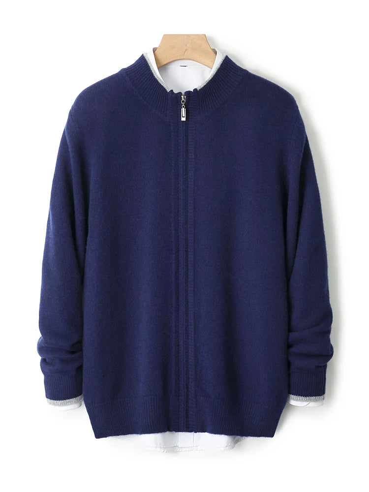 Men’s Merino Wool Zipper Cardigan