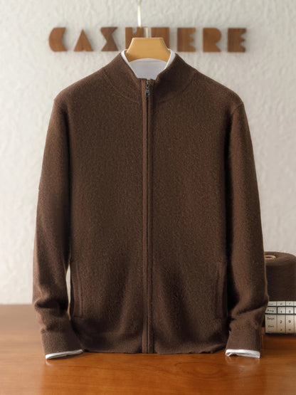 100% Pure Cashmere Men's Half-Zip Cardigan