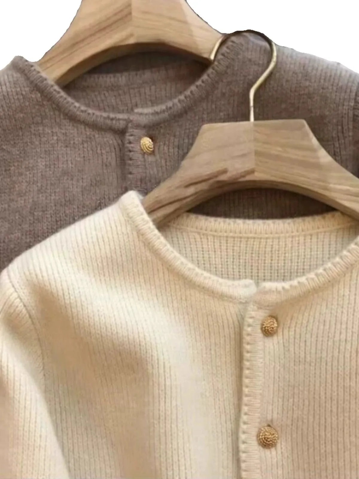 Pure Cashmere Crew Neck Cardigan