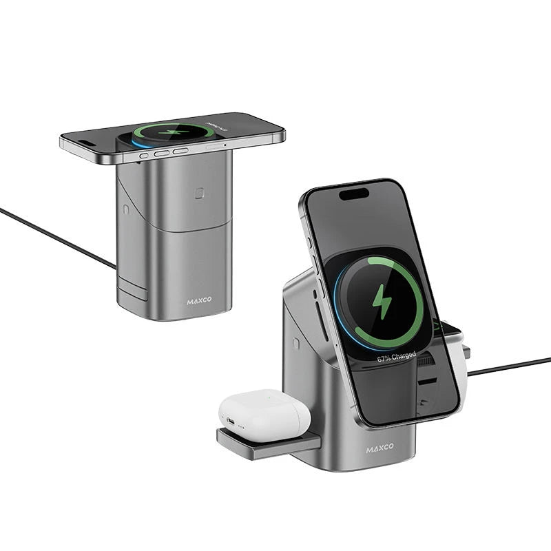 3-in-1 Magnetic Wireless Charger for iPhone, Apple Watch & AirPods