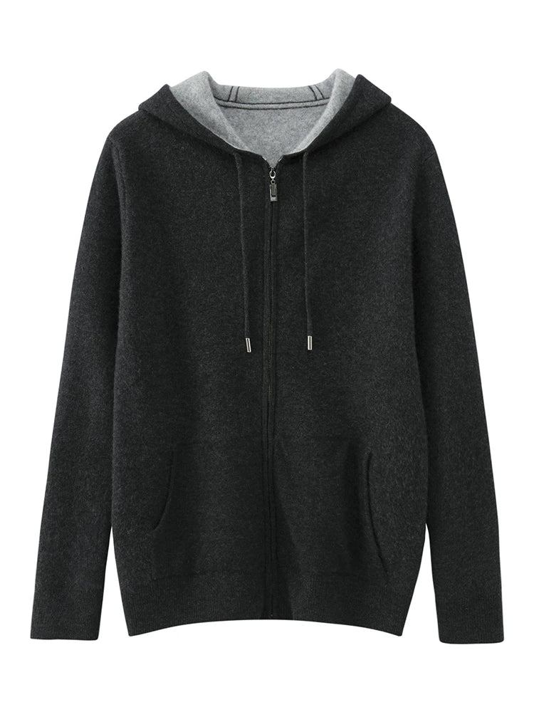 Merino Wool Hooded Cardigan