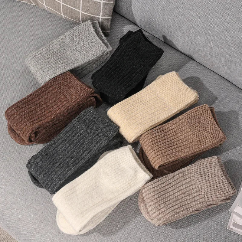 Women Long Socks Cashmere Women Skinny Casual Cotton Over Knee-High Fluffy