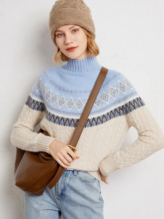 Cashmere Fair Isle Jacquard Jumper – Vintage Style