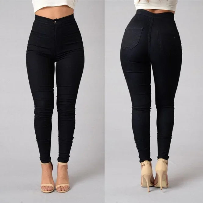 Elastic Candy-Colored Slimming Jeans for Women