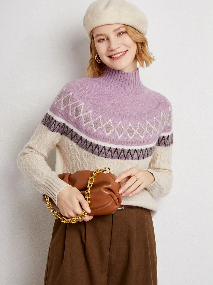 Cashmere Fair Isle Jacquard Jumper – Vintage Style