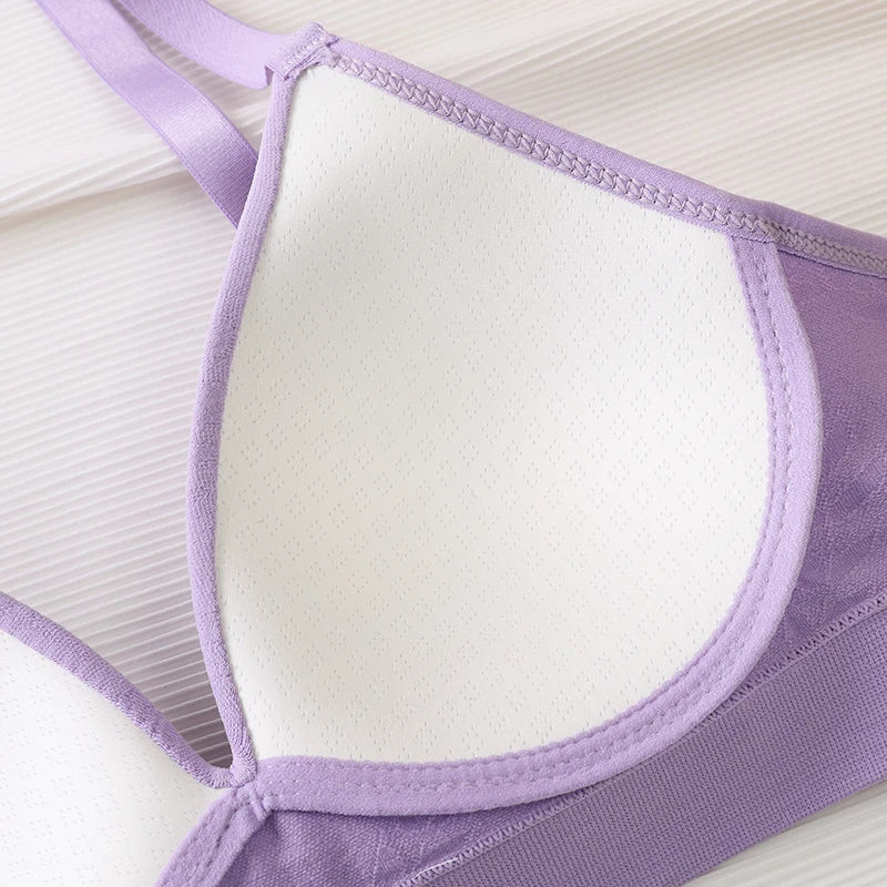Ice Silk Seamless Bra Set