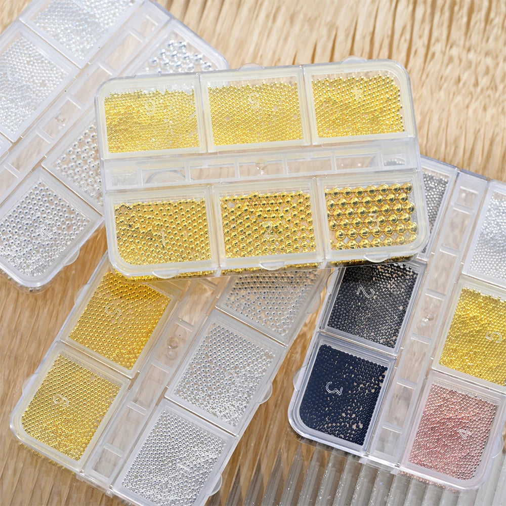HotPress Caviar Nail Beads – Mixed Size Metallic Charms