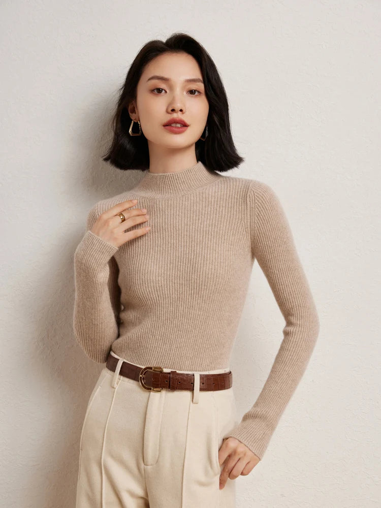 Cashmere Mock Neck Jumper – Slim Fit