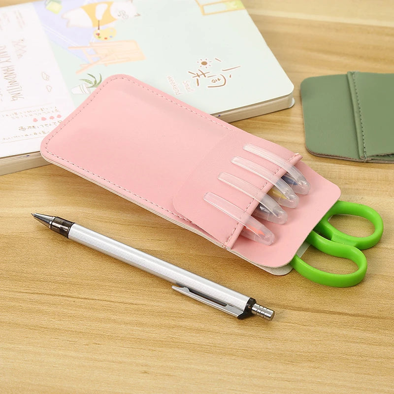 Pen Holder PU Leather Pencil Bags for Clothes Pocket Hospital Business