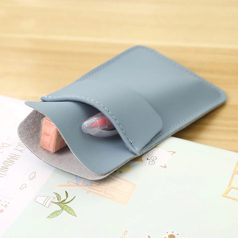 Pen Holder PU Leather Pencil Bags for Clothes Pocket Hospital Business