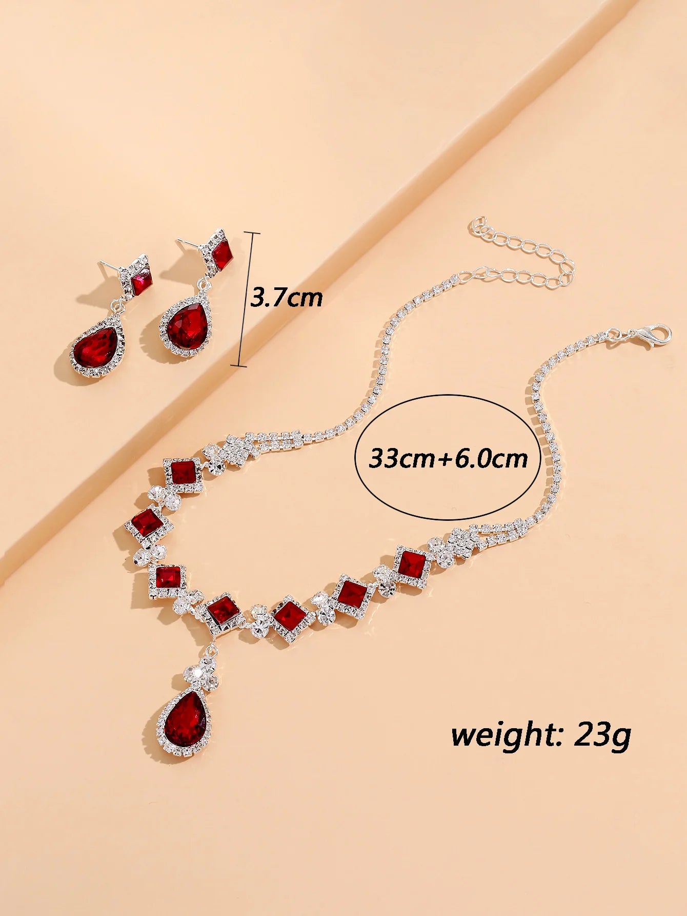 3-piece Women's Claw Chain Series Geometric Droplet Earrings Necklace Set Wedding Banquet Party Holiday Gift 8056