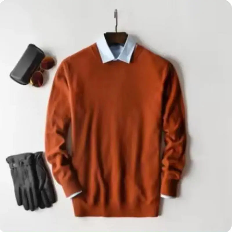 Cashmere Cotton Blended Thick Pullover Men Sweater