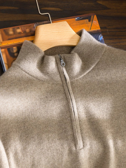 Pull Homme en Cachemire – Col Montant Zippé