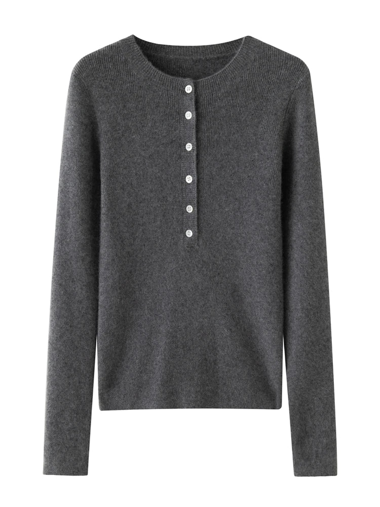 Cashmere Henry Collar Jumper – Fitted Cut