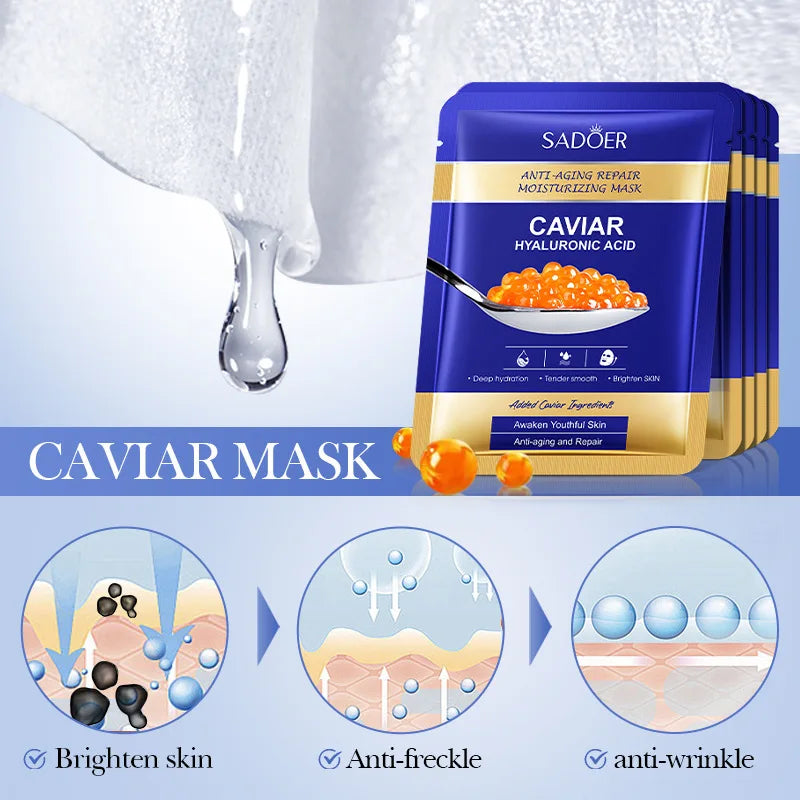 Masque visage au caviar et acide hyaluronique, lot de 5 – vue 5