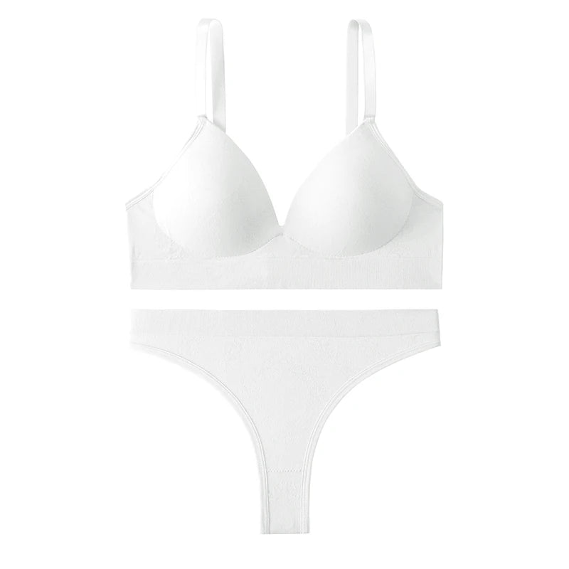 Ice Silk Seamless Bra Set