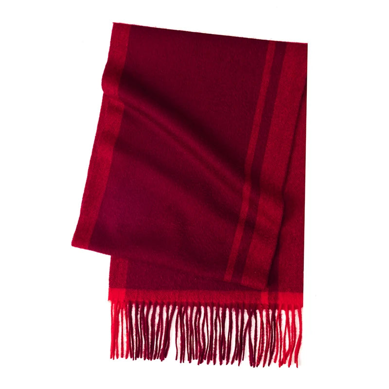 Cashmere Plaid Scarf with Tassels