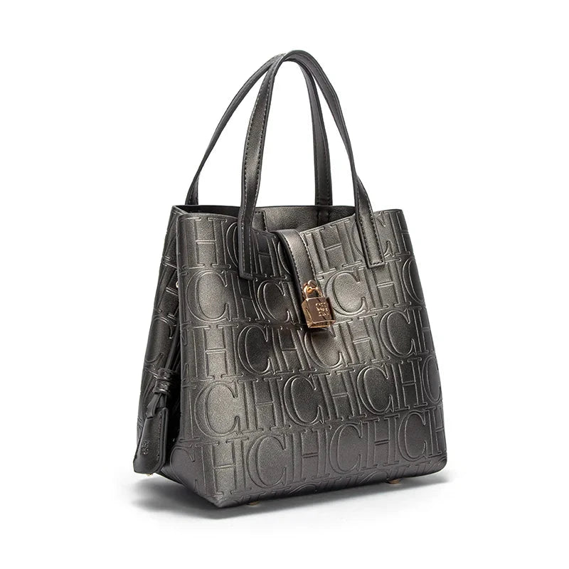 Tote Bag New Steel Embossed Handheld Bun Mother Shopping Bag