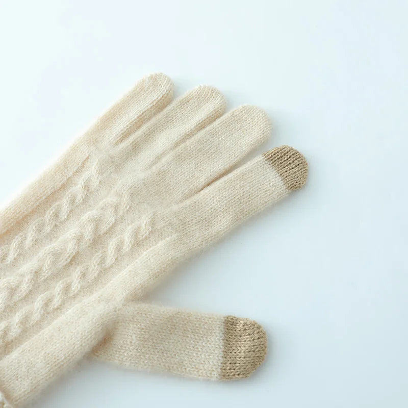 Women’s Cashmere Touchscreen Gloves – Soft Warm Mittens