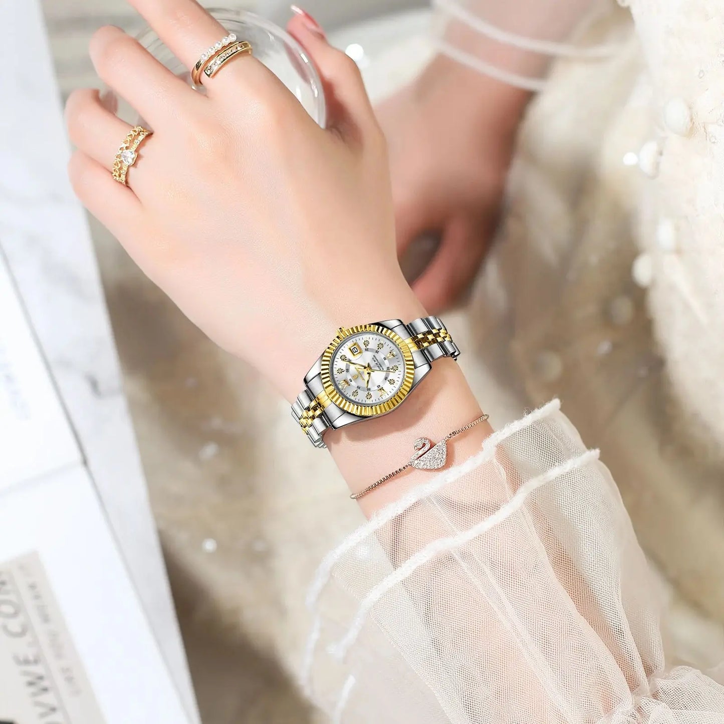 Luxury Elegant Watch Stainless Steel Quartz Women's