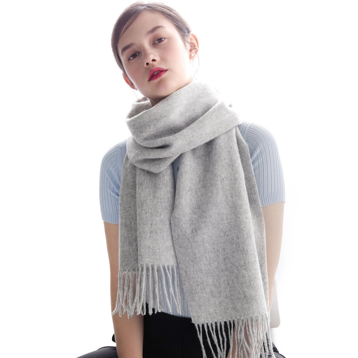 Solid Cashmere Scarf – Winter Essential