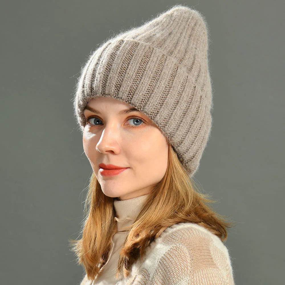 Satin-Lined Winter Beanie – Cashmere Blend Knit