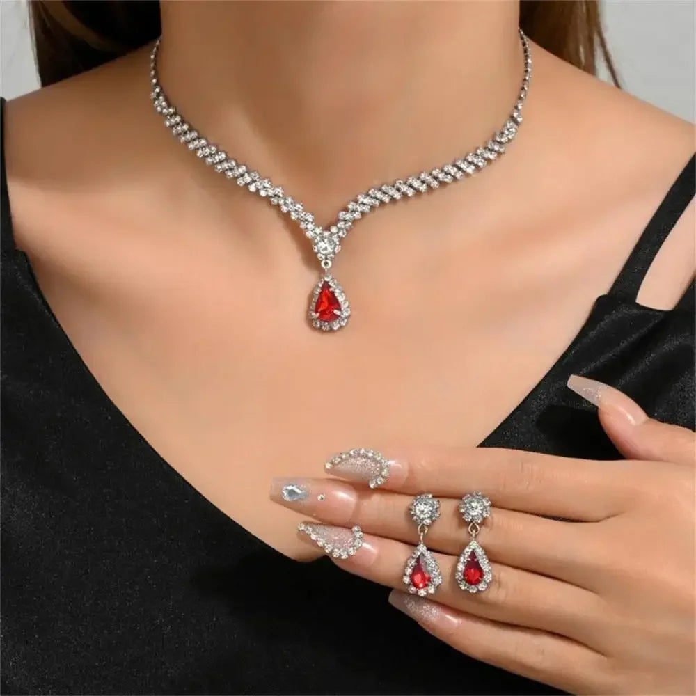 2pcs/set Jewelry Sets Necklace stud Earrings Wedding Dress Bridal Jewelry Set