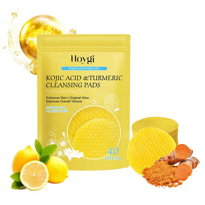Kojic Acid Turmeric Cleansing Pads – Exfoliating Facial Sponges (50pcs)