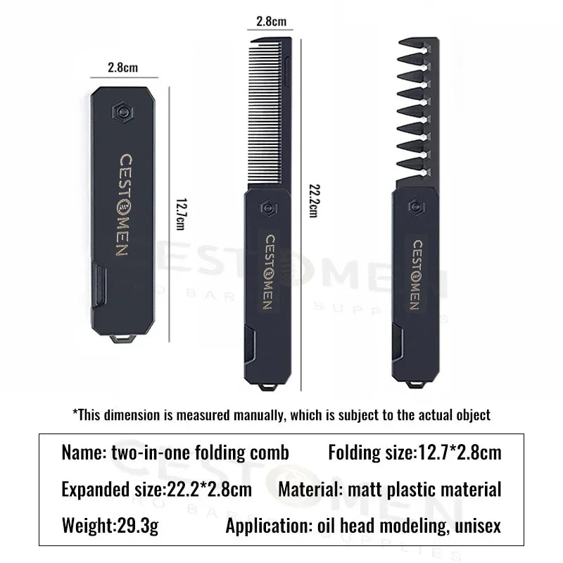 3-in-1 Pocket Folding Comb Set