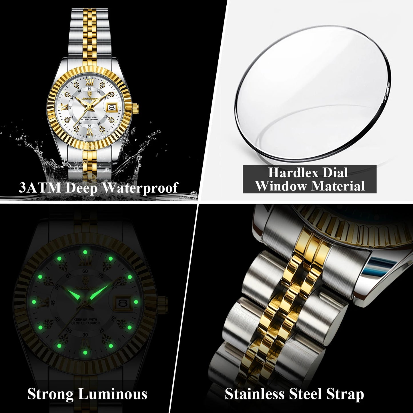 Luxury Elegant Watch Stainless Steel Quartz Women's