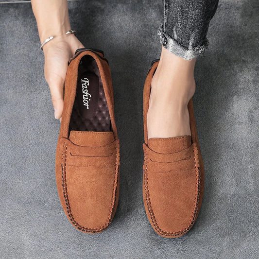 Men’s Fashion Suede Loafers – Breathable Slip-On Casual Shoes