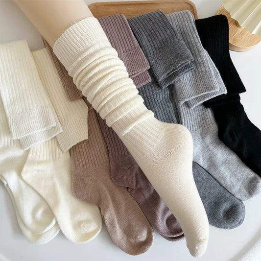 Women Long Socks Cashmere Women Skinny Casual Cotton Over Knee-High Fluffy